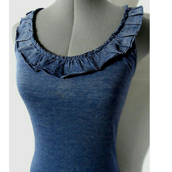 New ACTIVE BASICS Ruffled Tank top M Blue athletic - Picture 2 of 4